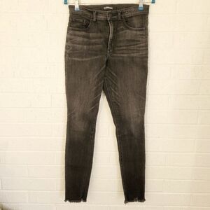 express black distressed dark wash fade stretch jeans